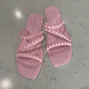 Wild Diva Bubblegum Pink Jelly Slides